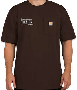 Carhartt Workwear Crewneck Pocket T-shirt - Embroidered - Color: Dark Brown