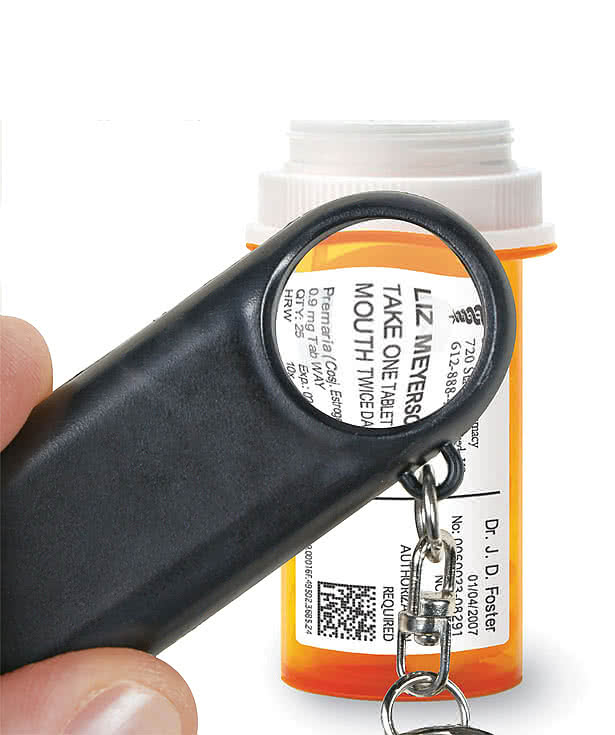 Magnifier and LED Light Keychain