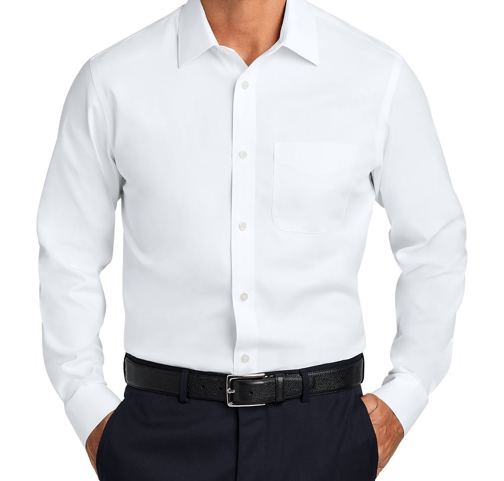 Brooks Brothers Wrinkle-Free Stretch Pinpoint Open Collar Dress Shirt-default