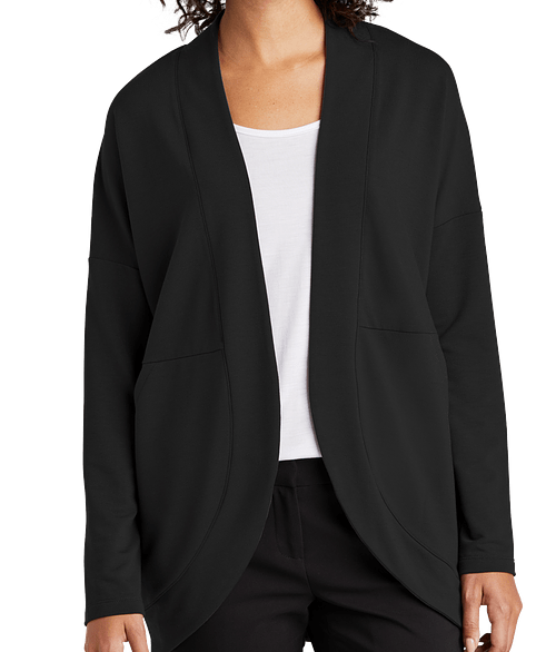 Mercer+Mettle Women's French Terry Open Cardigan in Deep Black