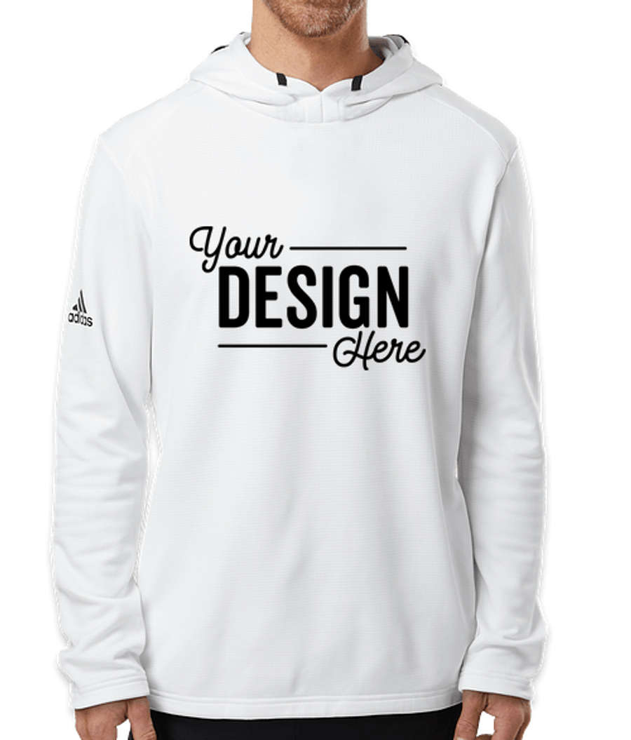 Adidas 100% Recycled Textured Pullover Hoodie in White