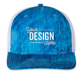 Richardson Patterned Snapback Trucker Hat - Color: Realtree Fishing Ligh Blue / White