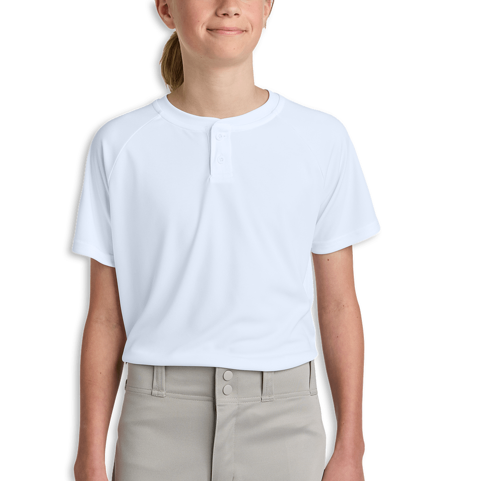Sport-Tek Youth Competitor 2-Button Baseball Henley-default
