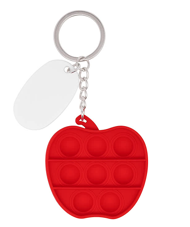 Push Pop Bubble Apple Fidget Keychain