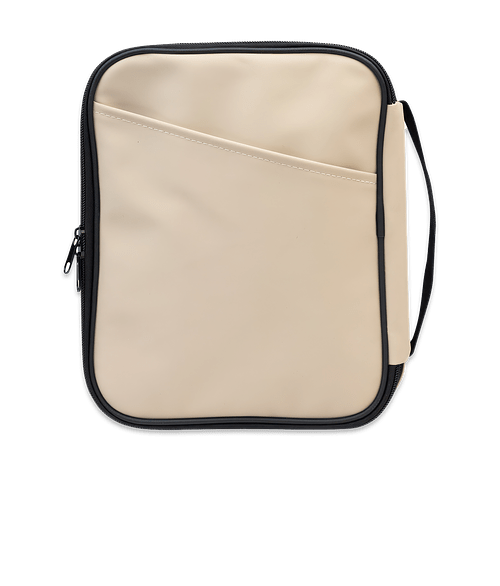 Hudson Recycled Leatherette Tech Organizer in Beige