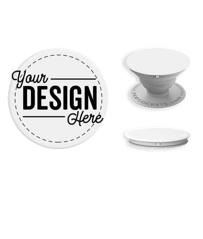 Full Color PopSocket® with Mount - White / Light Grey
