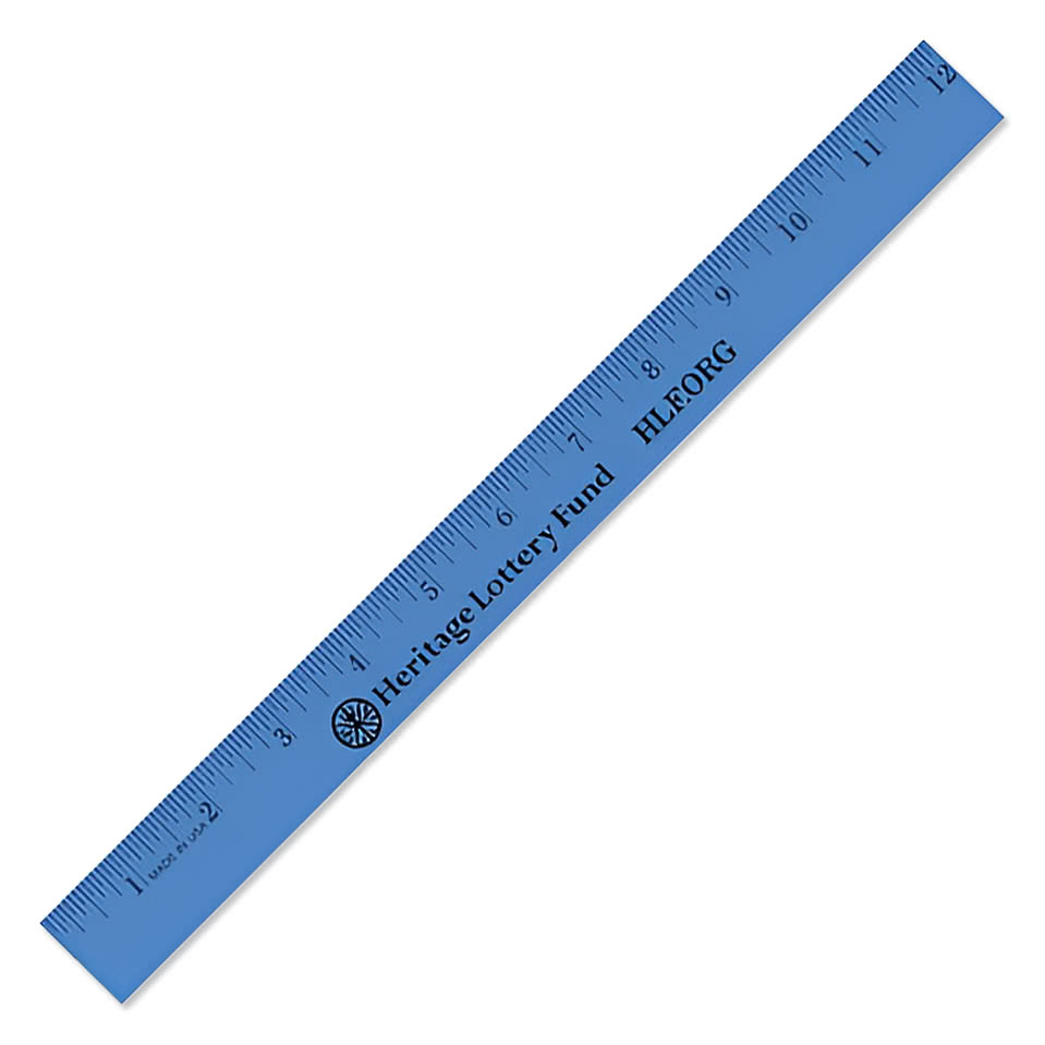 12" Enamel Wood English Scale Ruler