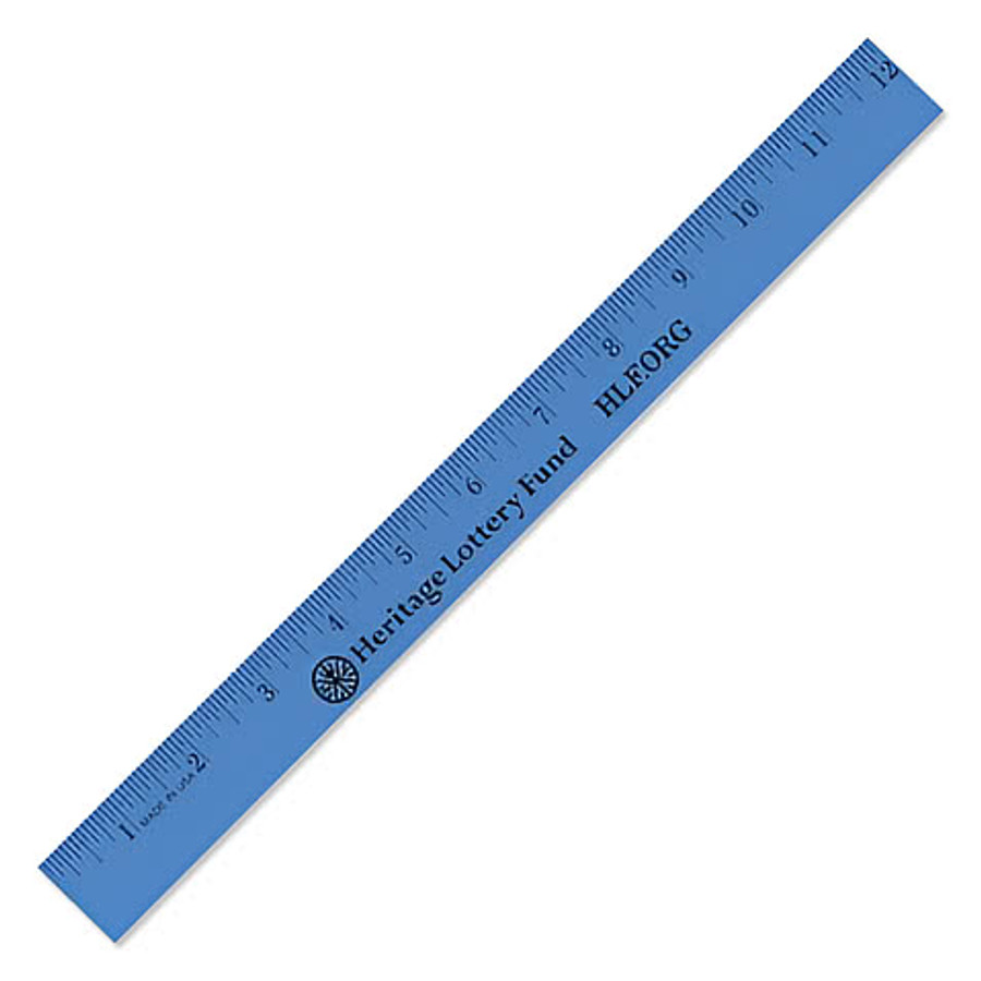 12" Enamel Wood English Scale Ruler in White