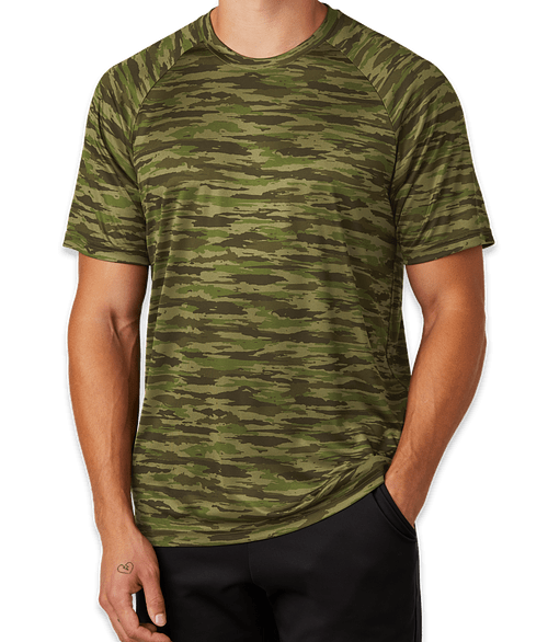Sport-Tek Drift Camo Performance Shirt in Olive Drab Green