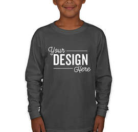 Gildan Youth Ultra Cotton Long Sleeve T-shirt - Color: Charcoal