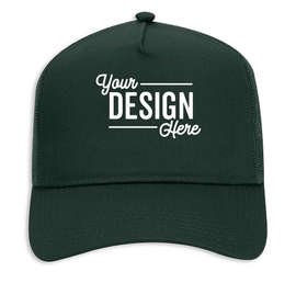 Otto Cap Five-Panel Trucker Hat - Embroidered - Color: Dark Green