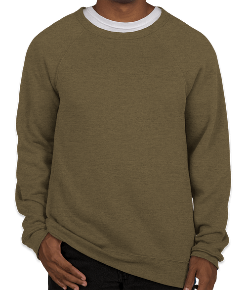 Bella + Canvas Ultra Soft Crewneck Sweatshirt in Heather Olive 