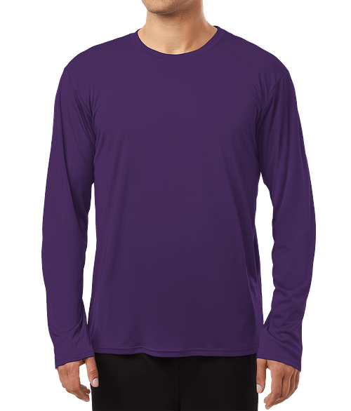 AllPro Interlock UPF 50 Long Sleeve Performance Shirt in Purple