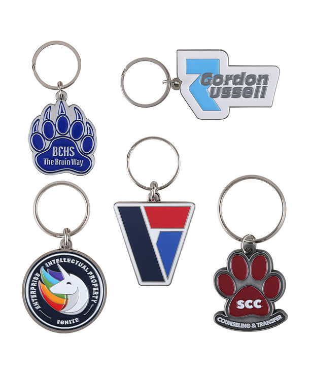 1.75" x 1.75" Die Cut Enamel Keychain