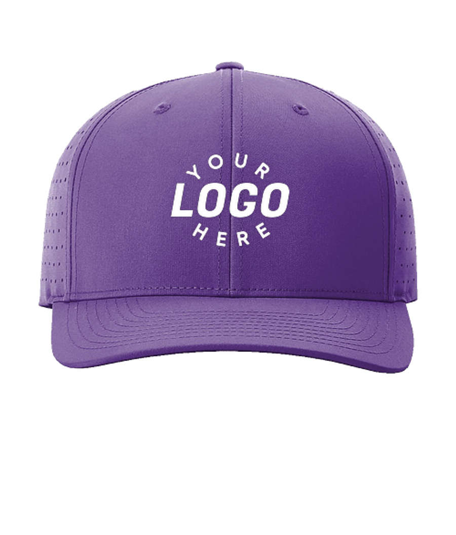 Richardson Laser Perf R-Flex Snapback Baseball Hat - Printed in Purple