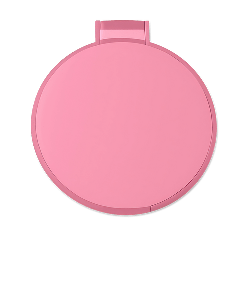 Full Color Compact Mirror in Translucent Pink 