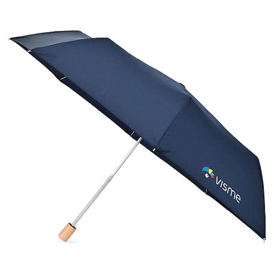 Full Color Elements 43" Arc Recycled Manual Folding Umbrella in Black