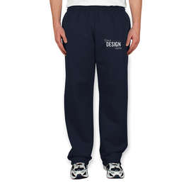 Gildan 50/50 Open Bottom Sweatpants - Color: Navy
