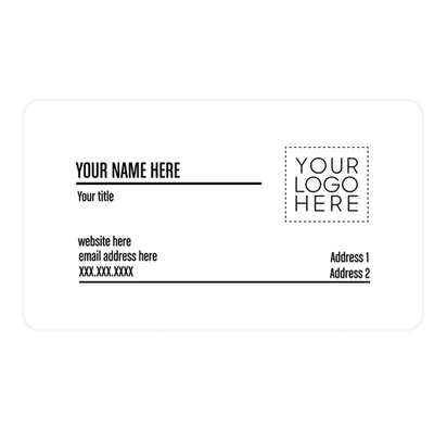 2" x 3.5" Horizontal Rounded Corner Business Cards - 14pt. Cardstock - White Glossy