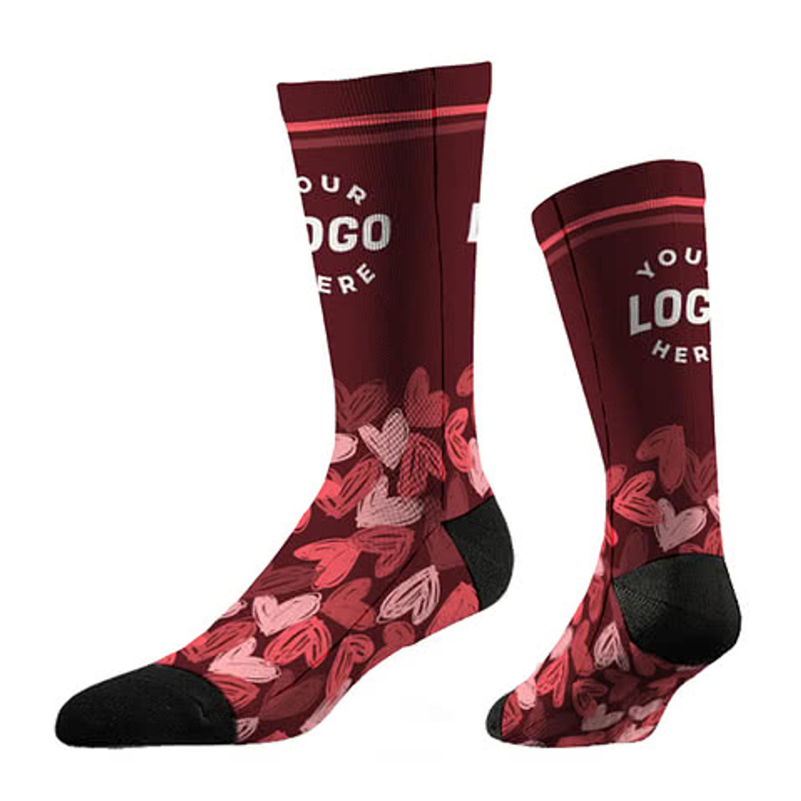 Valentine's Day Crew Socks in Red
