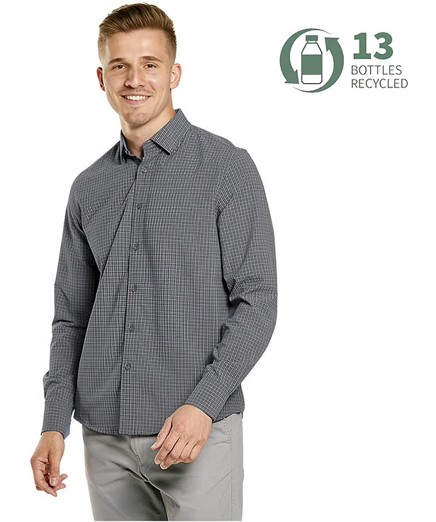 Storm Creek Influencer Wrinkle-Free Microplaid Long Sleeve Dress Shirt