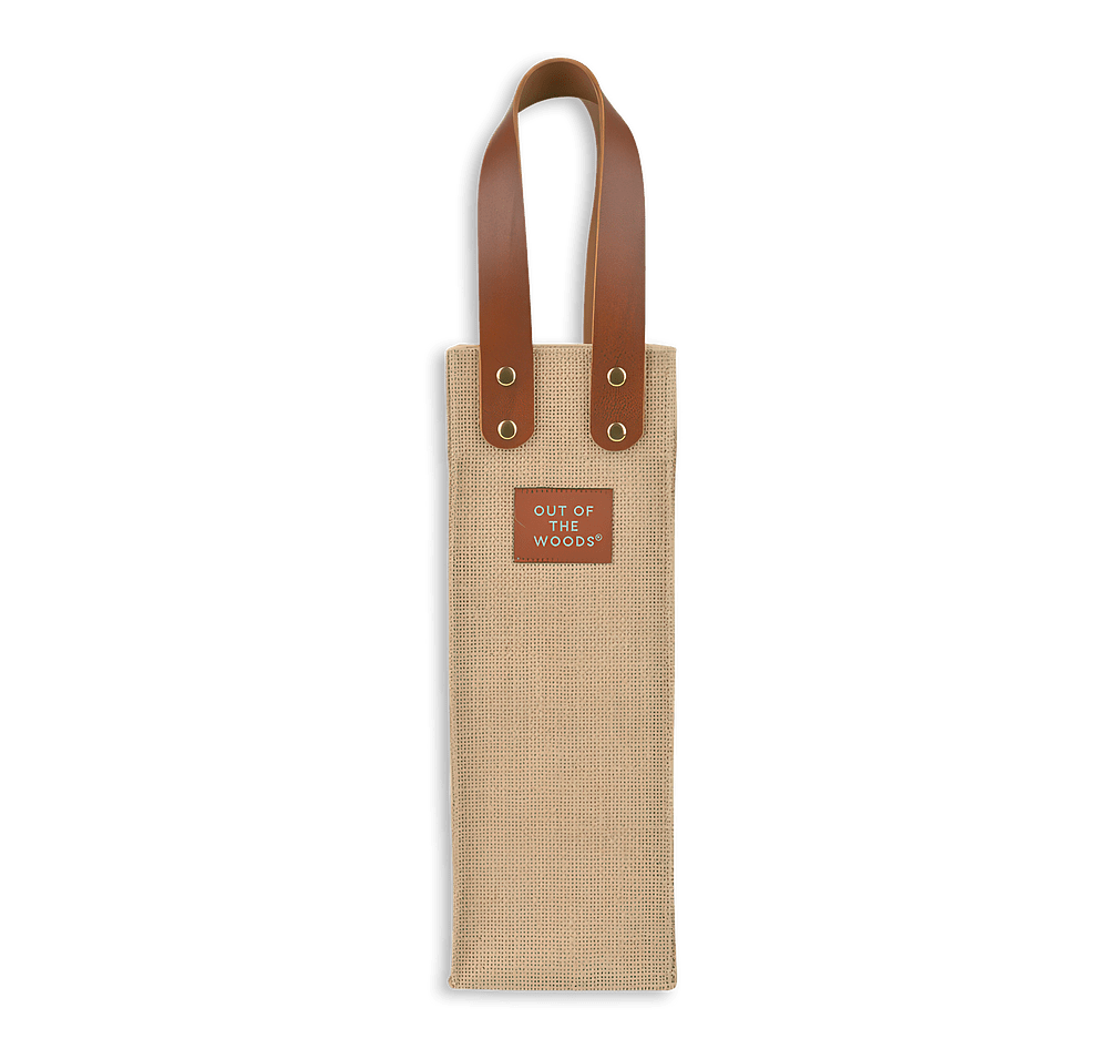 Full Color Out of The Woods Jute Wine Tote Bag-default