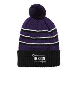 Richardson Stripe Cuffed Beanie - Color: Purple / Black / White