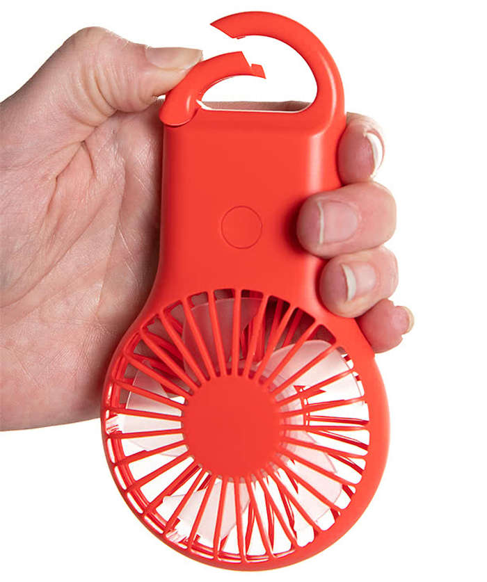 Rechargeable Handheld Fan with Carabiner