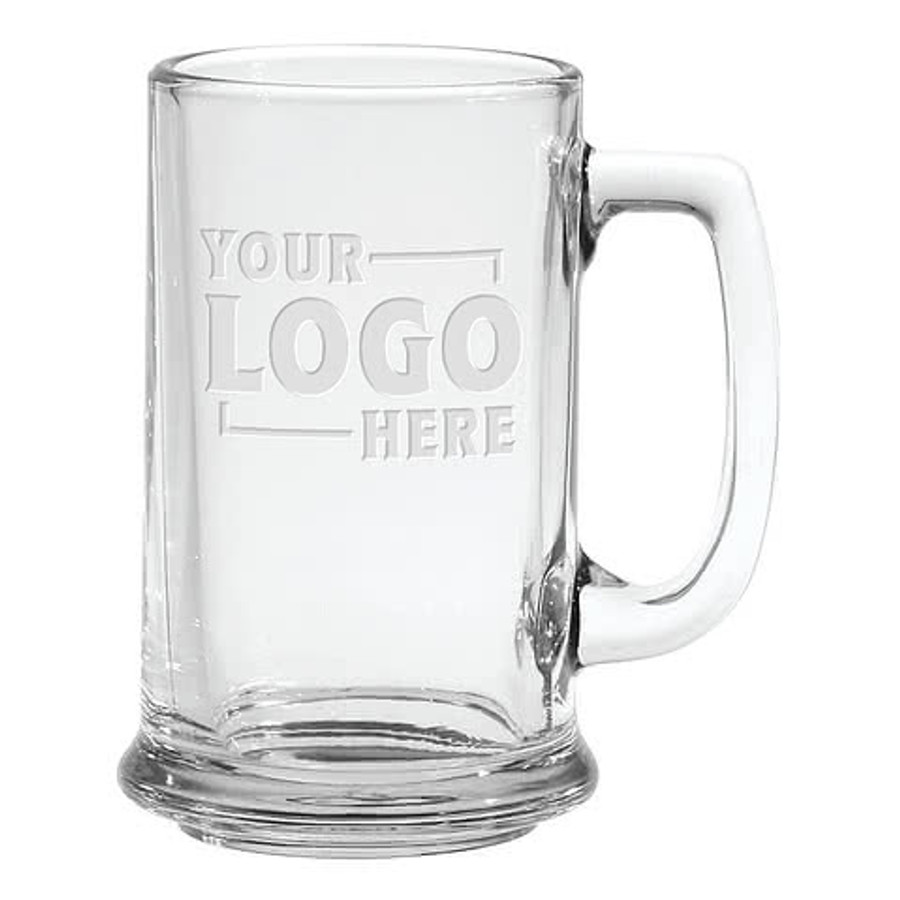 Laser Engraved 15 oz. Glass Tankard in Clear