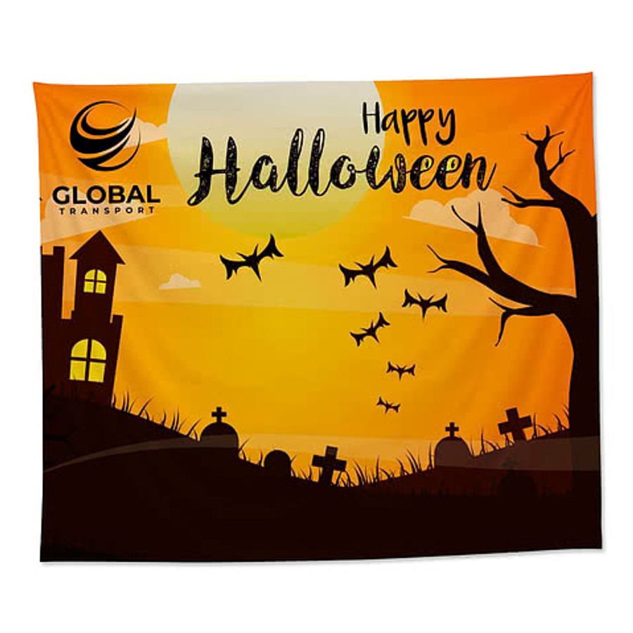 Full Color 68" x 80" Wall Tapestry in White