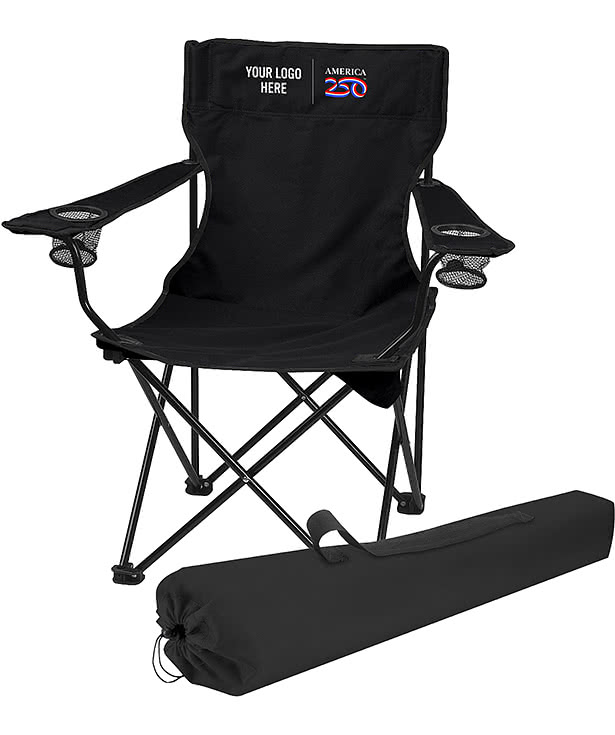 America250™ Dual Cup Holder Folding Chair with Carrying Bag