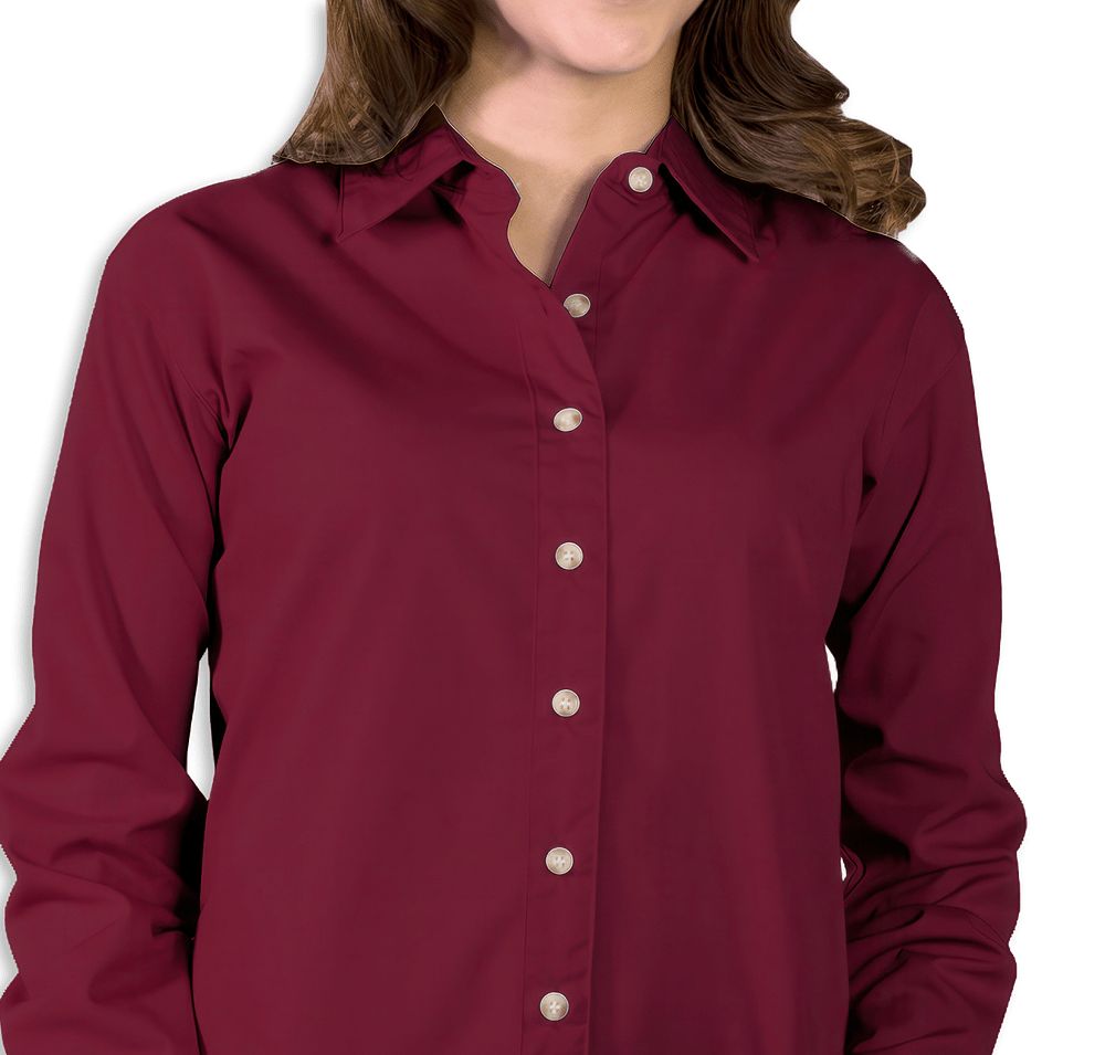 Blue Generation Women's Superblend Poplin Long Sleeve Dress Shirt - Embroidered-default