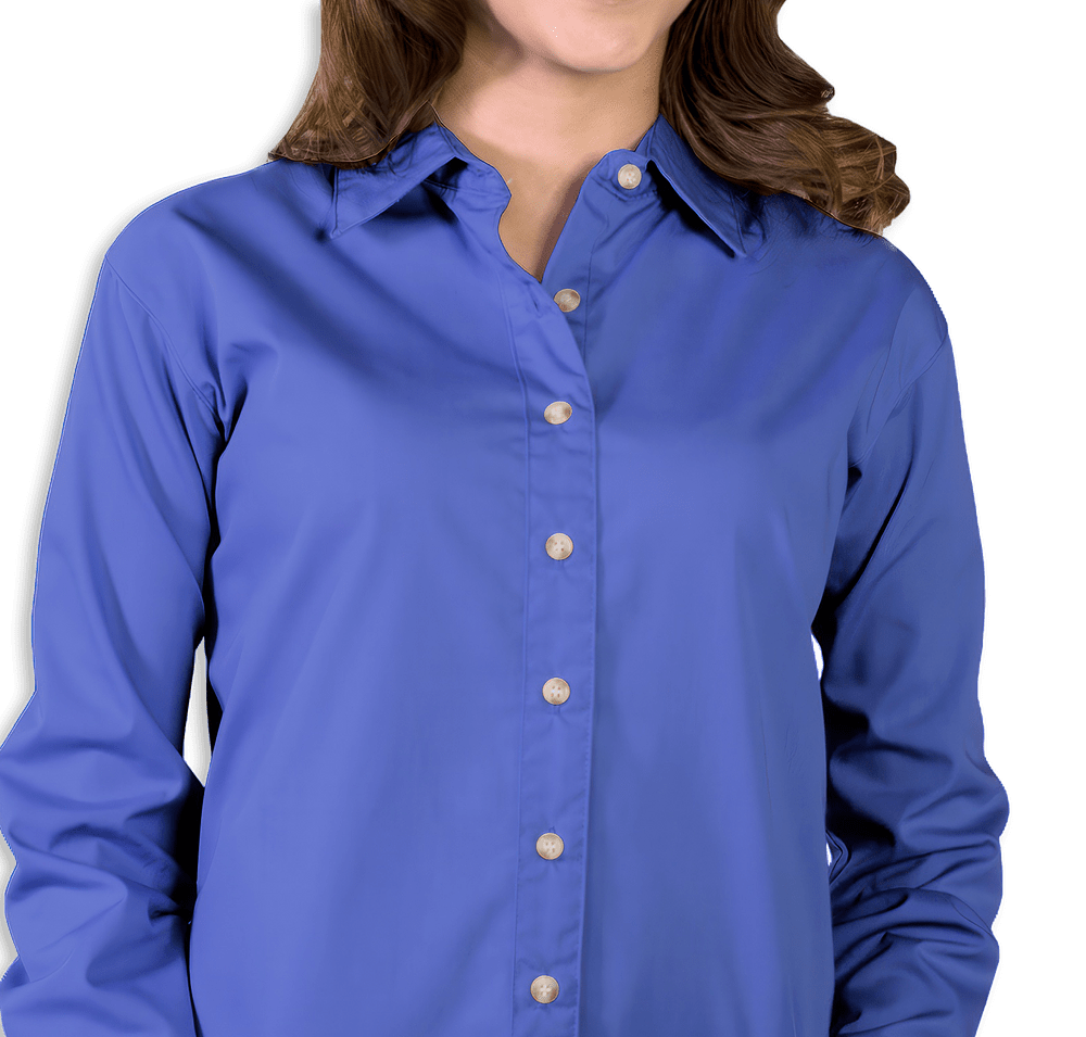 Blue Generation Women's Superblend Poplin Long Sleeve Dress Shirt - Embroidered-default
