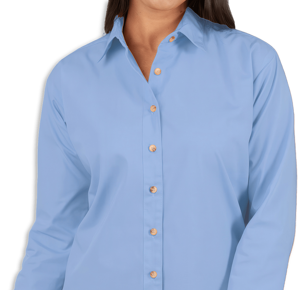 Blue Generation Women's Superblend Poplin Long Sleeve Dress Shirt - Embroidered-default