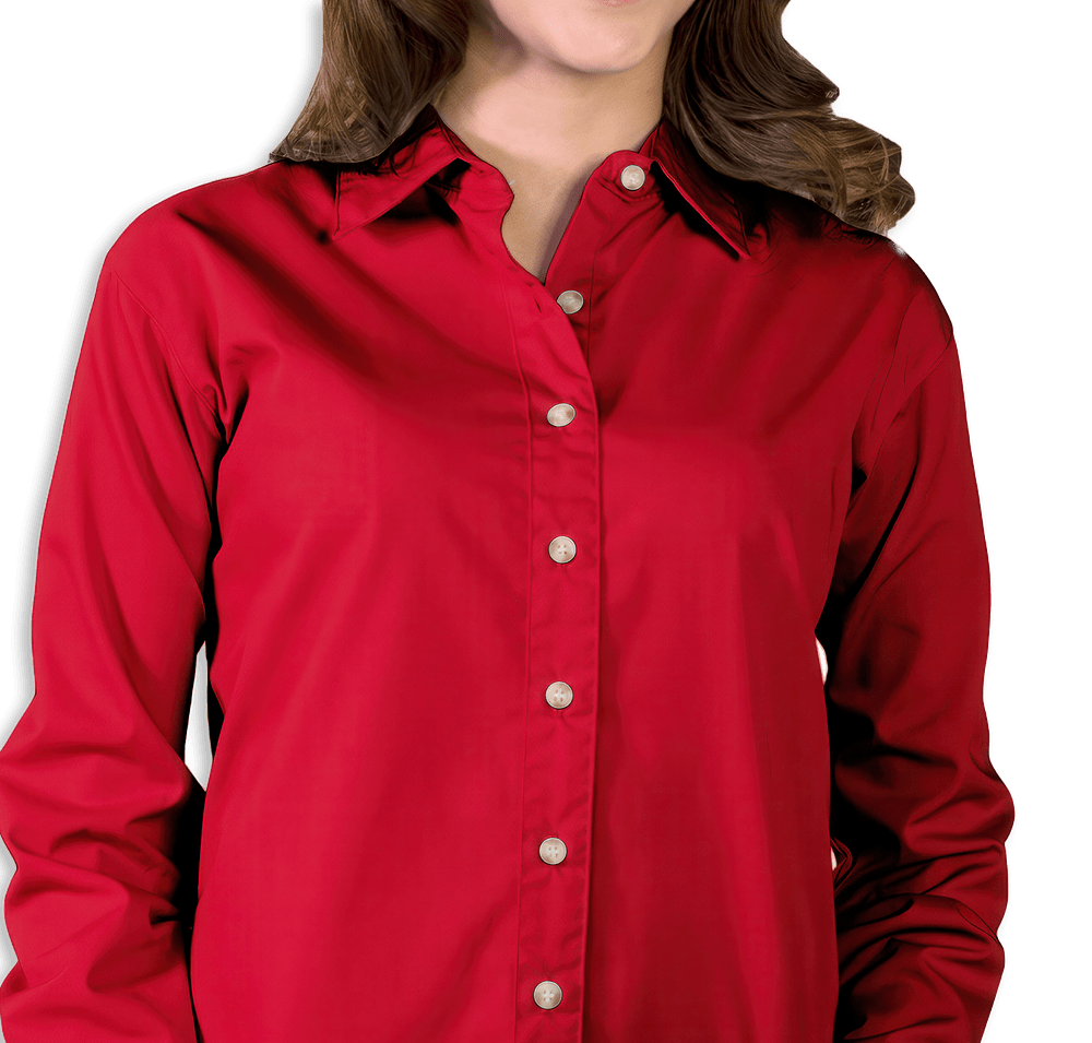 Blue Generation Women's Superblend Poplin Long Sleeve Dress Shirt - Embroidered-default