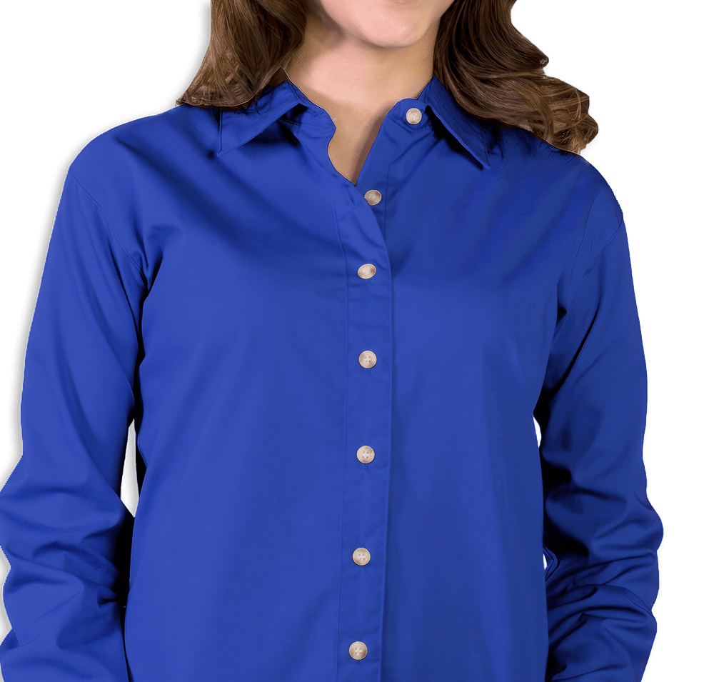 Blue Generation Women's Superblend Poplin Long Sleeve Dress Shirt - Embroidered-default