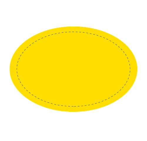 Full Color 3" x 2" Oval Roll Labels (Roll of 500) in Yellow 
