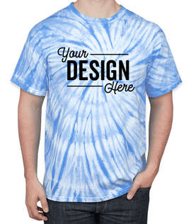 Dyenomite 100% Cotton Tonal Tie-Dye T-shirt - Color: Columbia Blue