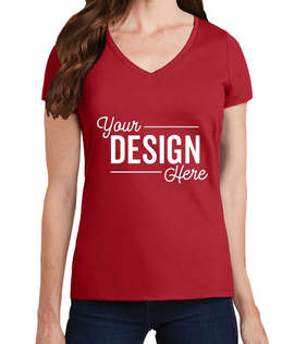 Port & Company Women's Fan Favorite V-Neck T-shirt - Color: Team Cardinal