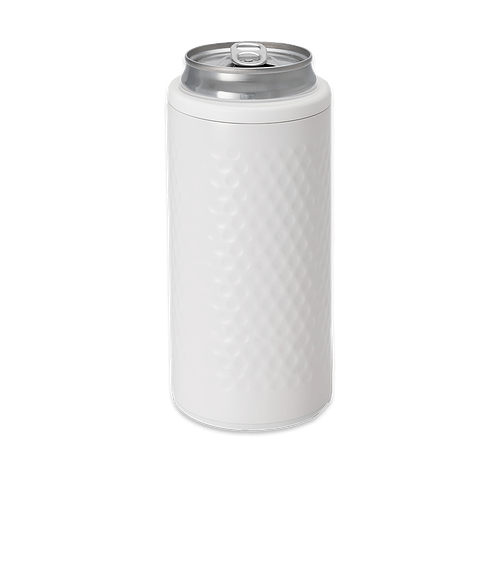 Swig Life Laser Engraved 12 oz. Golf Partee Stainless Steel Skinny Can Cooler in White