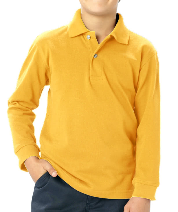 Blue Generation Youth Superblend Long Sleeve Pique Polo