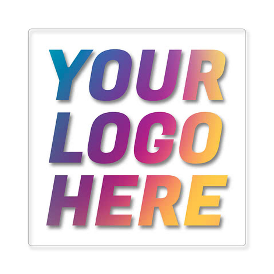Full Color 7 in. Clear Round Corner Square Sticker in Clear