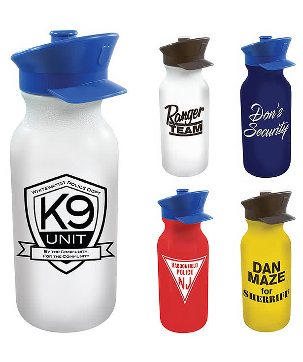 20 oz. Police Hat Bike Water Bottle