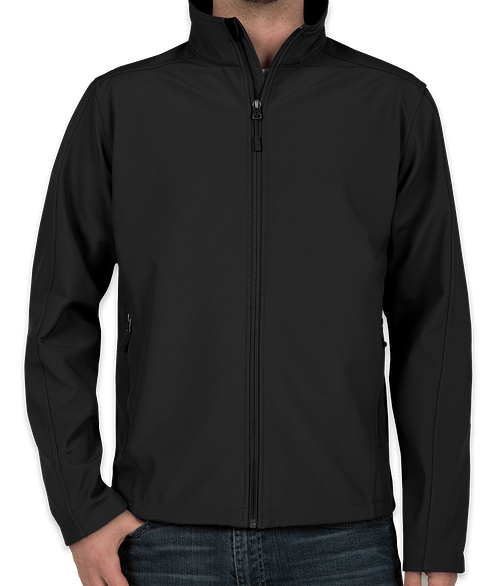 Port Authority Tall Core Fleece Lined Soft Shell Jacket - Embroidered in Black