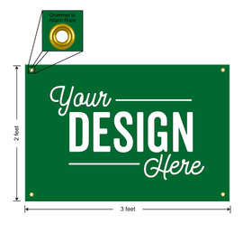 Full Color 3' x 2' Vinyl Banner - Color: Kelly Green