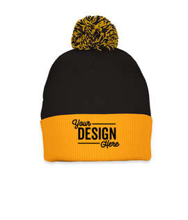 Sportsman Pom Pom Beanie - Color: Black / Gold
