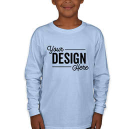 Gildan Youth Ultra Cotton Long Sleeve T-shirt - Color: Light Blue