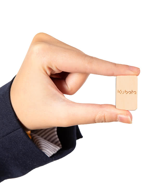 Laser Engraved Rectangle Wood Lapel Pin
