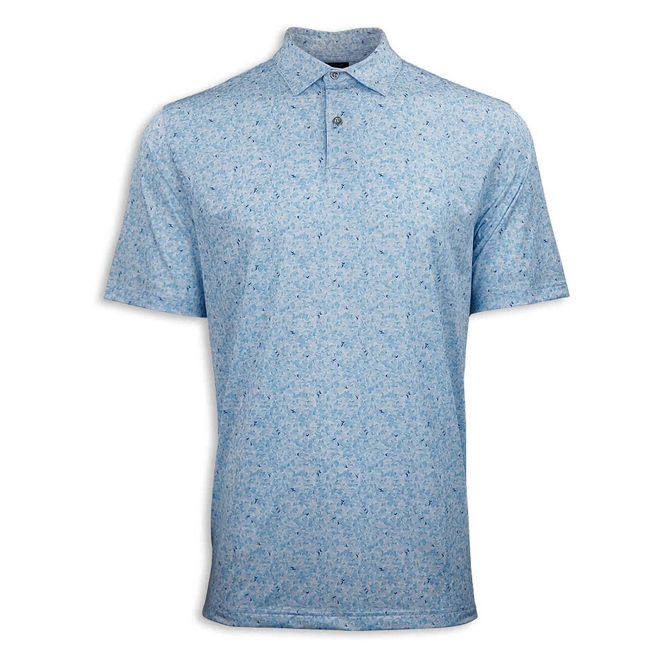 Greg Norman Scattered Shark Tail Performance Pique Polo