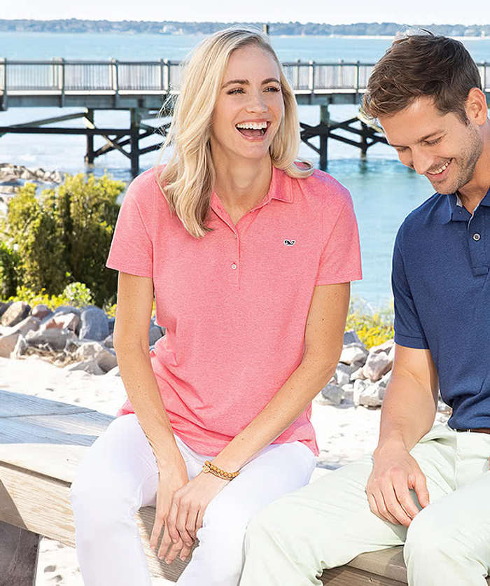 Vineyard Vines Women's Edgartown Logo Pique Polo